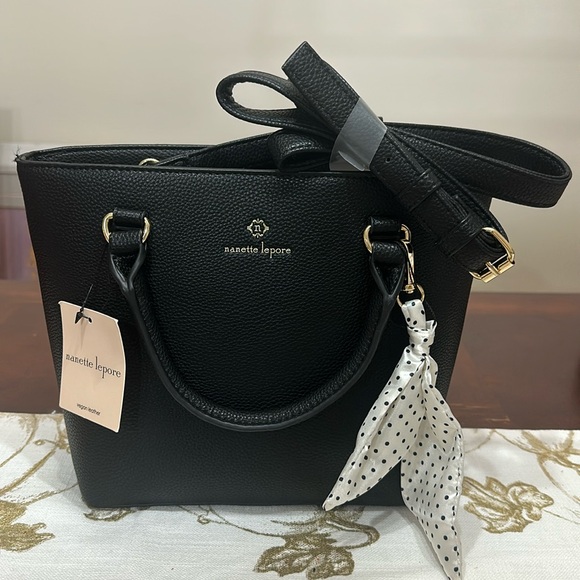 Nanette Lepore Vegan Leather Black crossbody Bag - Picture 1 of 13